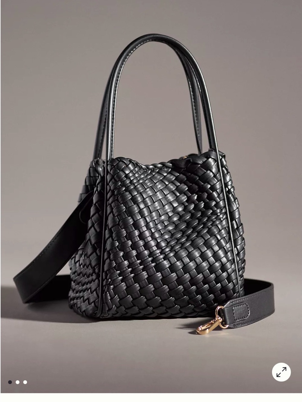 Anthropologie Viral Hollace Mini Woven Tote in Black